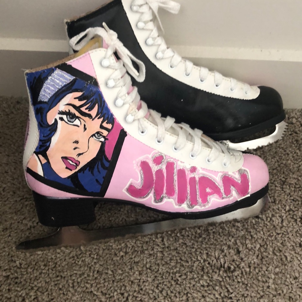 Ice skating shoes. Size 8 custom designed